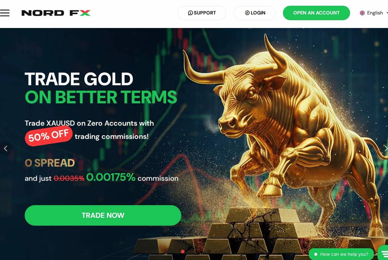 Screenshot of the NordFX website