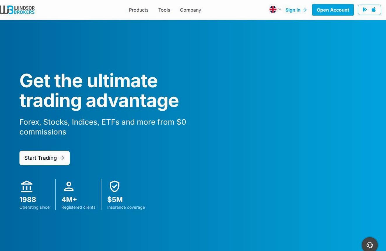Screenshot of the Windsor Brokers website
